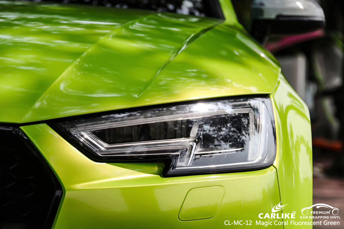 CARLIKE CL-MC-12Magic Coral Fluorescent Green car wrap vinyl for Audi