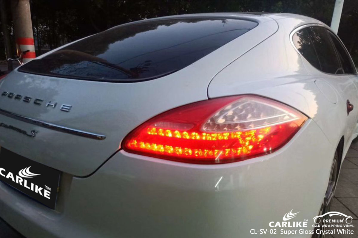 CL-SV-02 Super Gloss Crystal White car wrap vinyl for Porsche