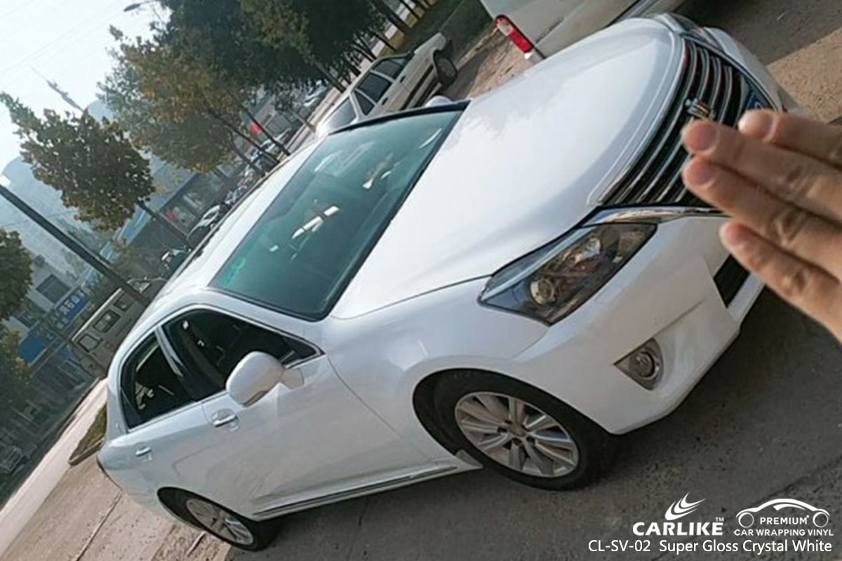 CL-SV-02 Super Gloss Crystal White car wrap vinyl for Toyota
