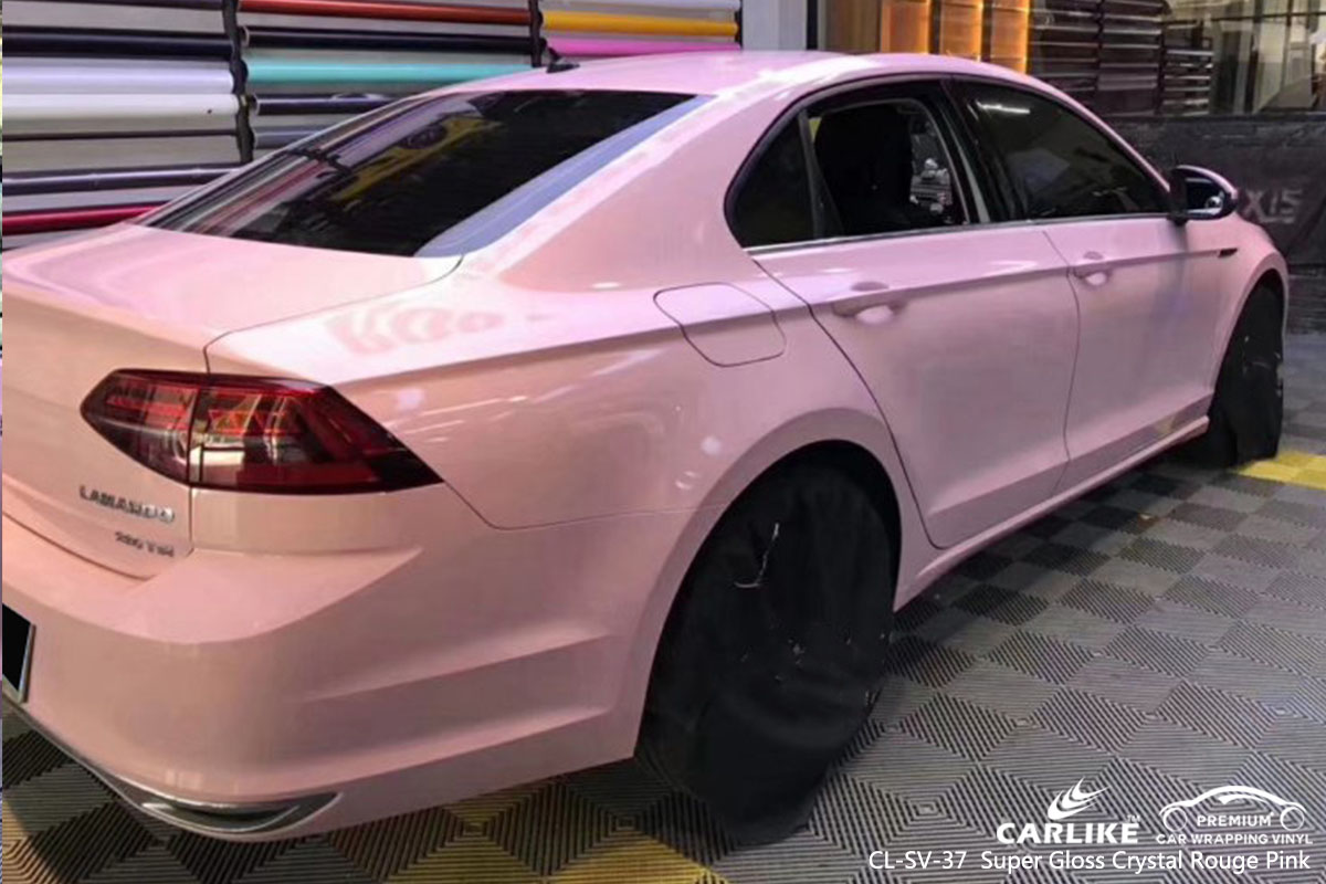  CL-SV-37 Super Gloss Crystal Rouge Pink car wrap vinyl for Volkswagen