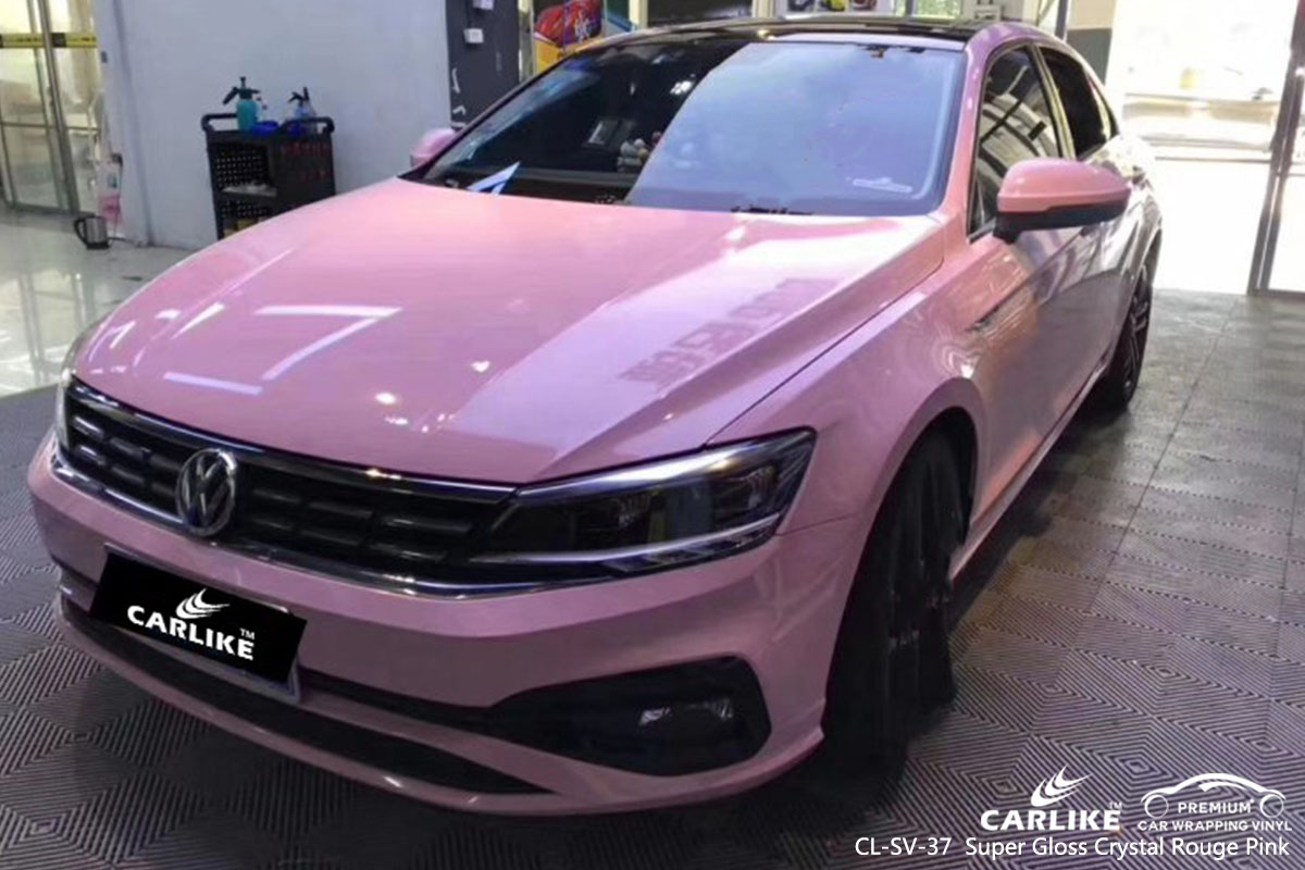 CL-SV-37 Super Gloss Crystal Rouge Pink car wrap vinyl for Volkswagen