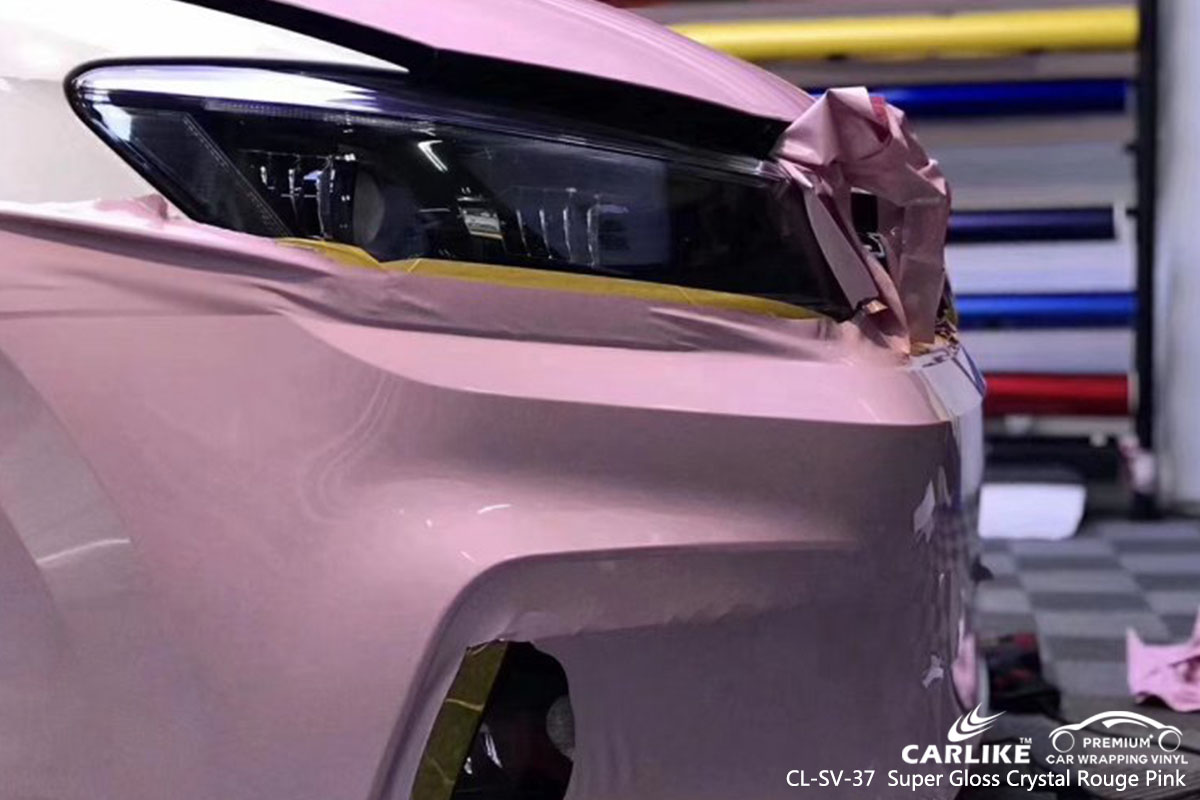 CL-SV-37 Super Gloss Crystal Rouge Pink car wrap vinyl for Volkswagen
