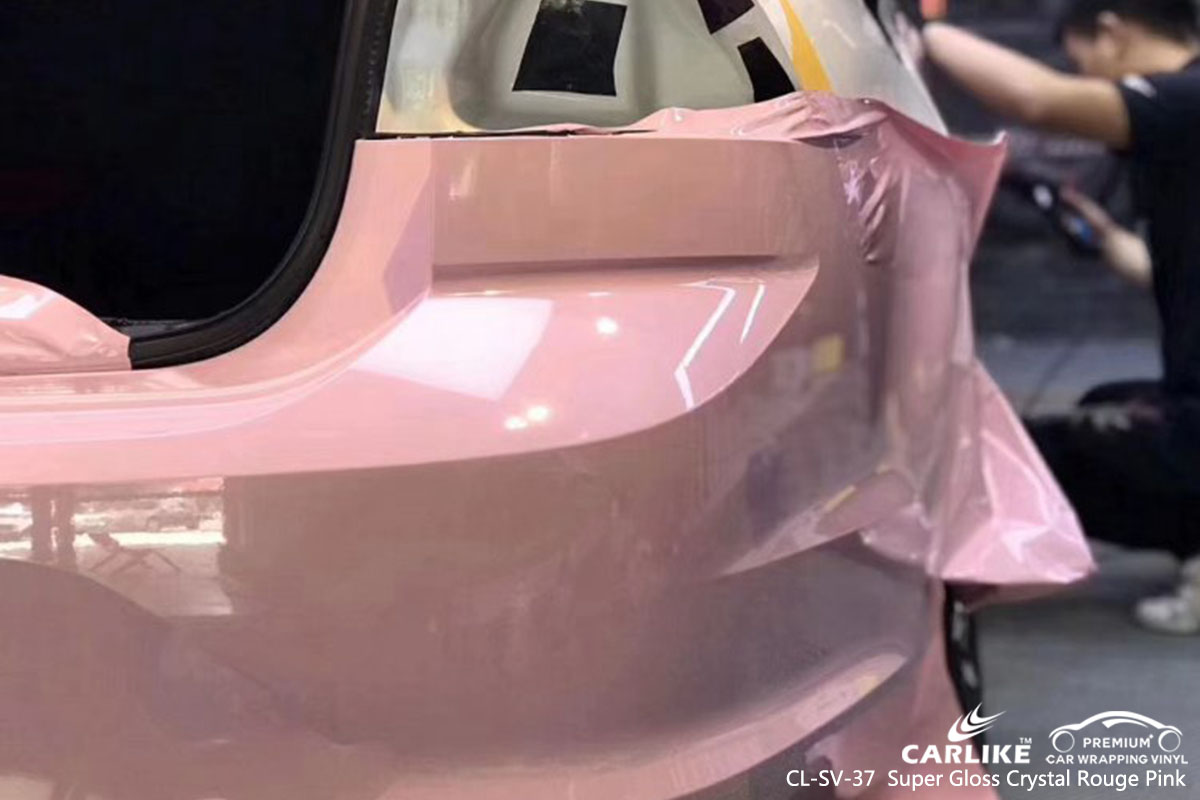 CARLIKE CL-SV-37 Super Gloss Crystal Rouge Pink car wrap vinyl for Volkswagen