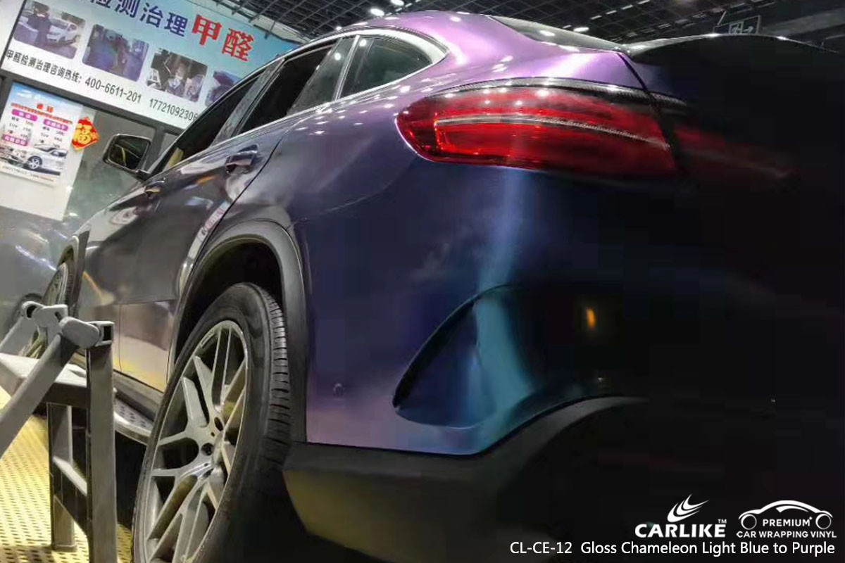 CL-CE-12 Gloss Chameleon Light Blue to Purple car wrap vinyl for Benz