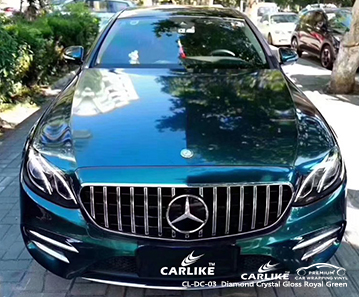 CL-DC-03 Diamond Crystal Gloss Royal Green wrap vinyle pour Benz