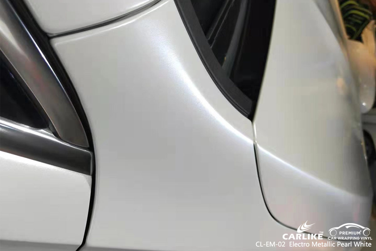CL-EM-02 Electro Metallic Pearl White car wrap vinyl for Benz