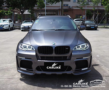 CL-EM-06 الكهربائية معدن التيتانيوم الرمادي سيارة التفاف الفينيل لسيارات bmw
