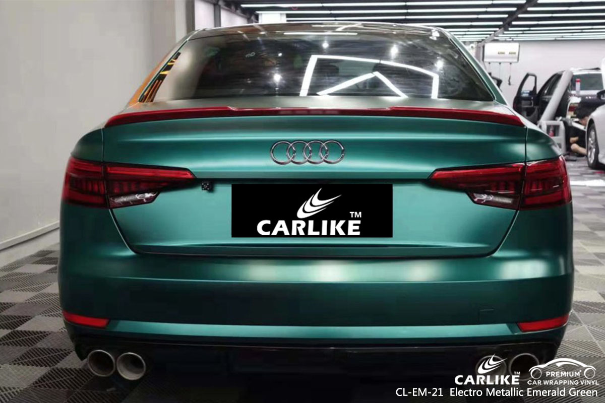 CL-EM-21 VINIL ELÉTRICO METÁLICO DE ENVIO DE CARRO VERDE PARA AUDI