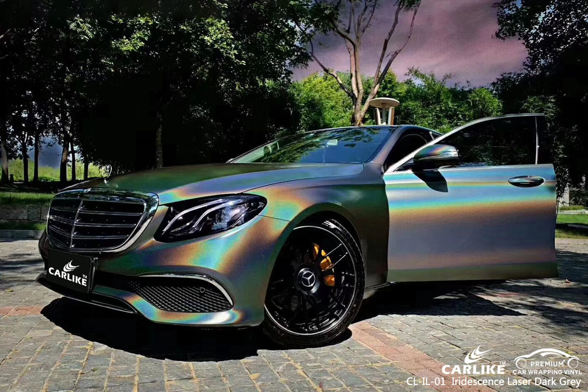 CL-IL-01 Iridescence Laser Dark Grey car wrap vinyl for Benz