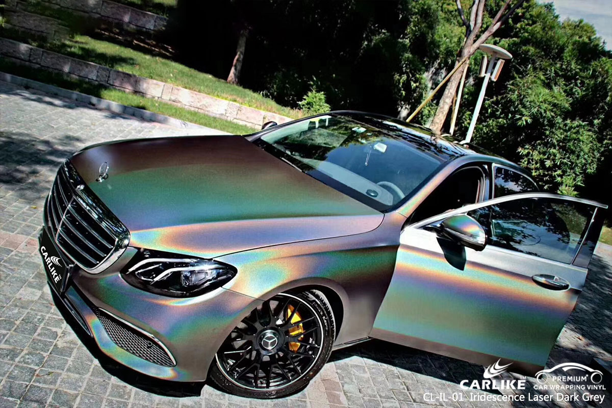 CL-IL-01 Iridescence Laser Dark Grey car wrap vinyl for Benz