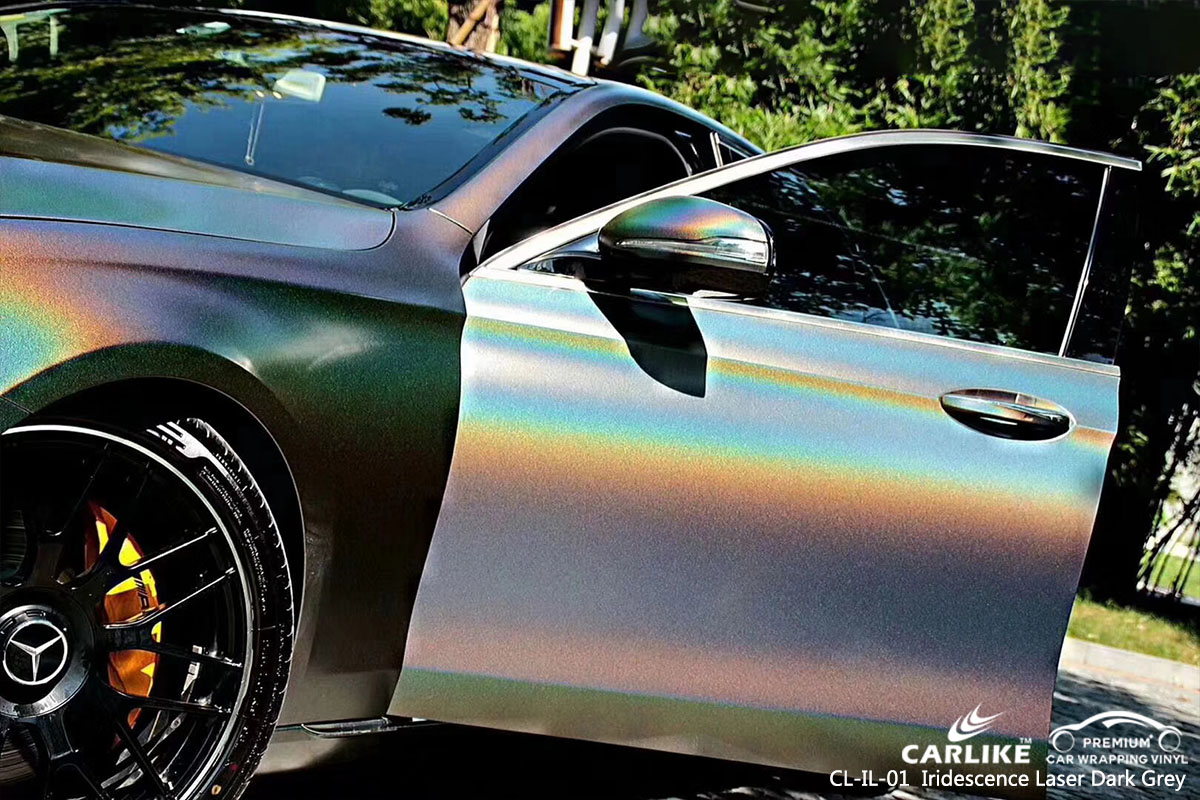 CL-IL-01 Iridescence Laser Dark Grey car wrap vinyl for Benz