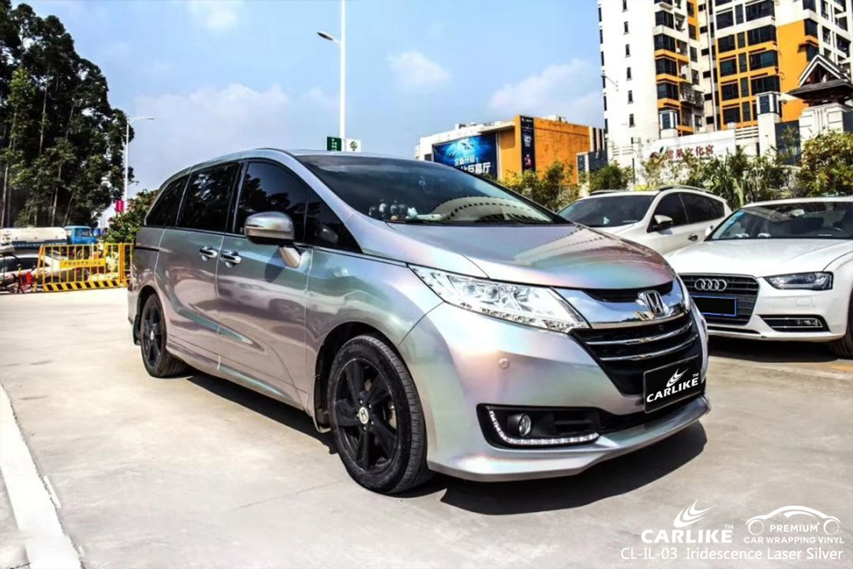 CL-IL-03 Iridescence Laser Silver car wrap vinyl for Honda