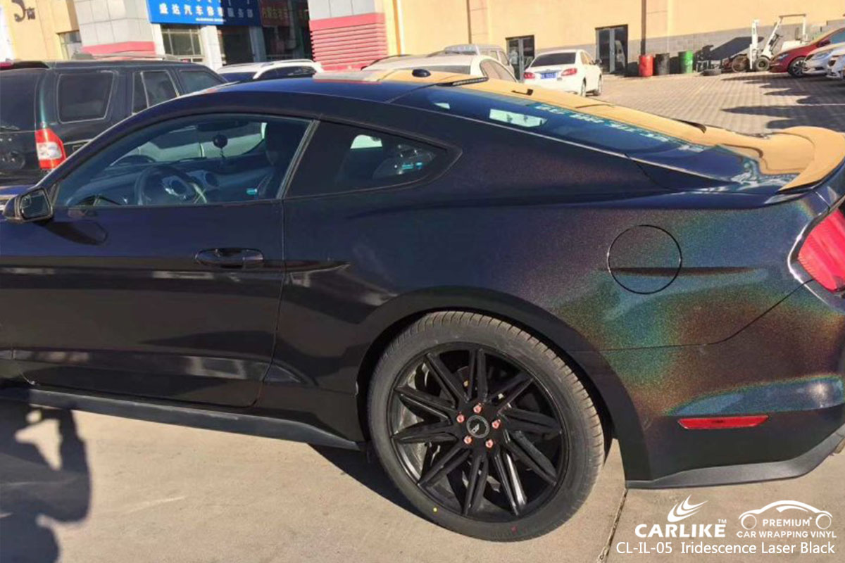 CL-IL-05 Iridescence Laser Black car wrap vinyl for Mustang