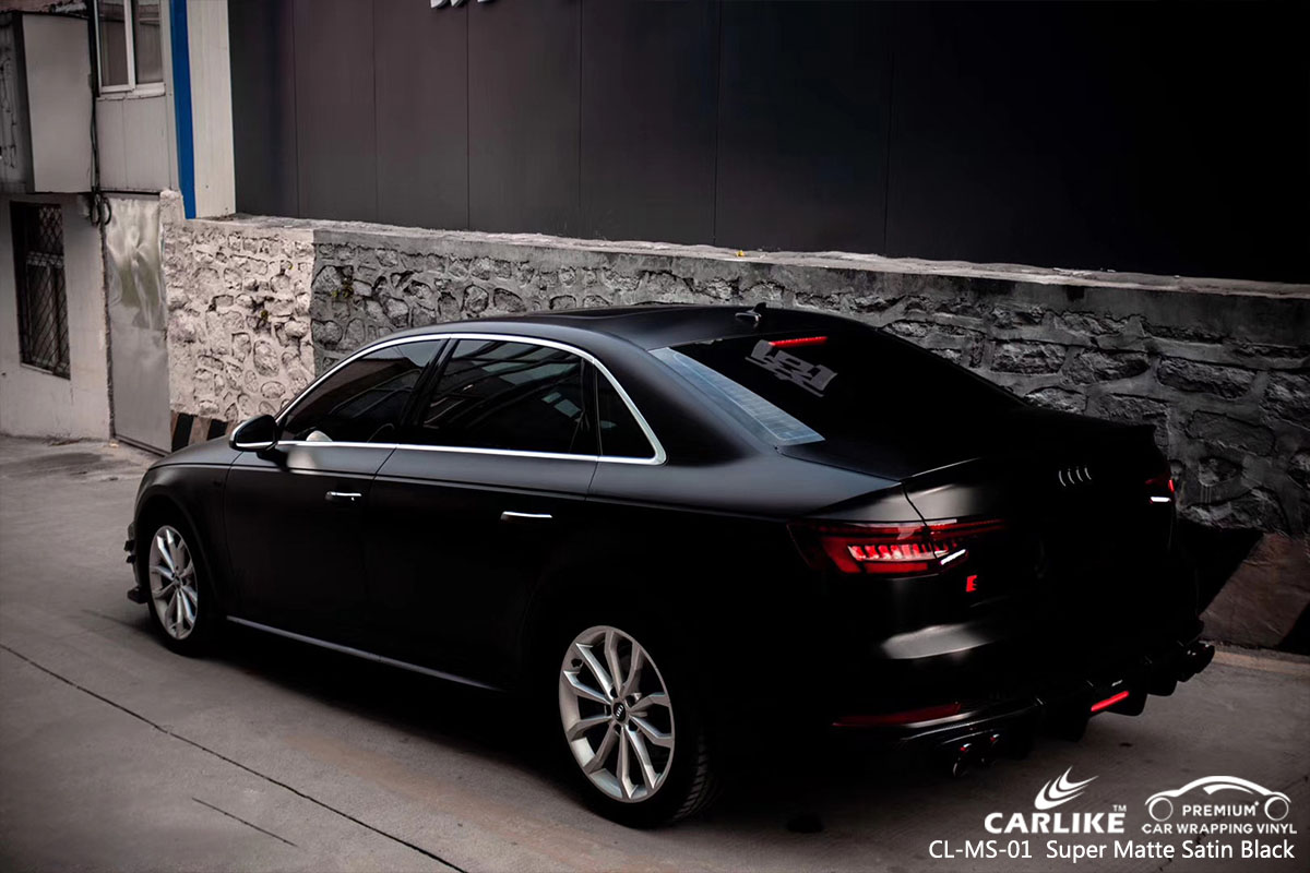CL-MS-01 Super Matte Satin Black car wrap vinyl for Audid