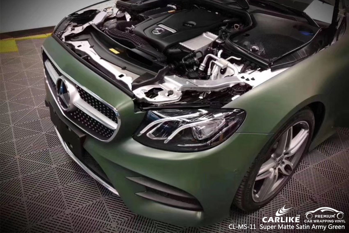 CL-MS-11 SUPER MATTE SATIN EXÉRCITO CARRO VERDE VINIL PARA BENZ