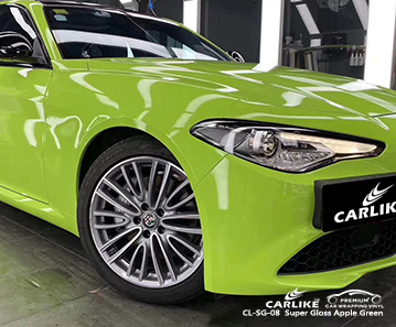 CL-SG-08 Super Gloss Apple Green vinyle d'enveloppe de voiture pour Alpha