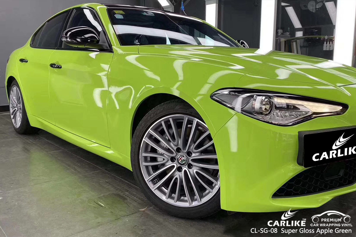 CL-SG-08 Super Gloss Apple Green car wrap vinyl for Alphad