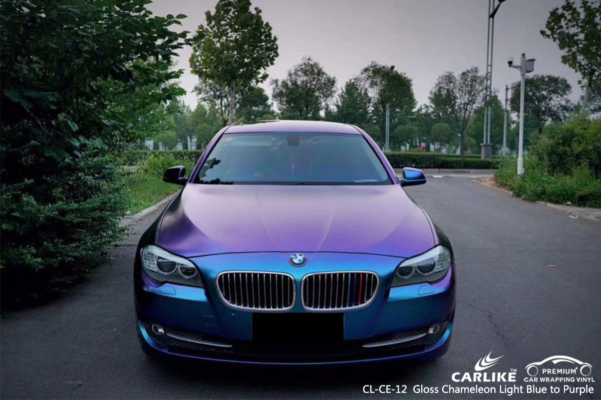 CL-CE-12 Gloss Chameleon Light Blue to Purple car wrap vinylfor BMW