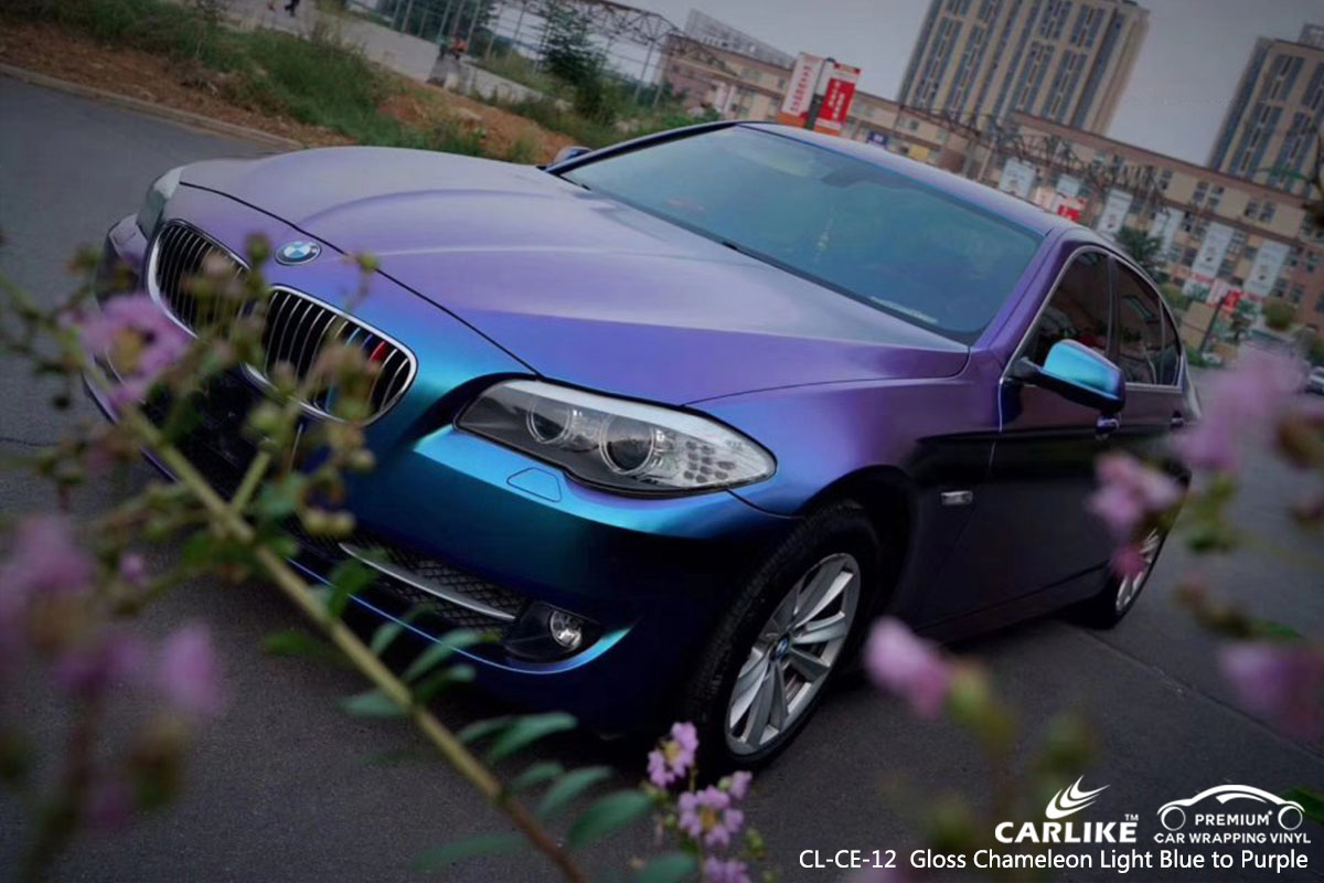 CL-CE-12 Gloss Chameleon Light Blue to Purple car wrap vinylfor BMW