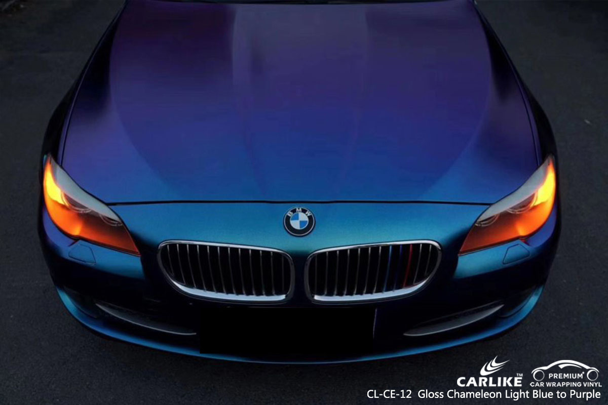CL-CE-12 Gloss Chameleon Light Blue to Purple car wrap vinylfor BMW