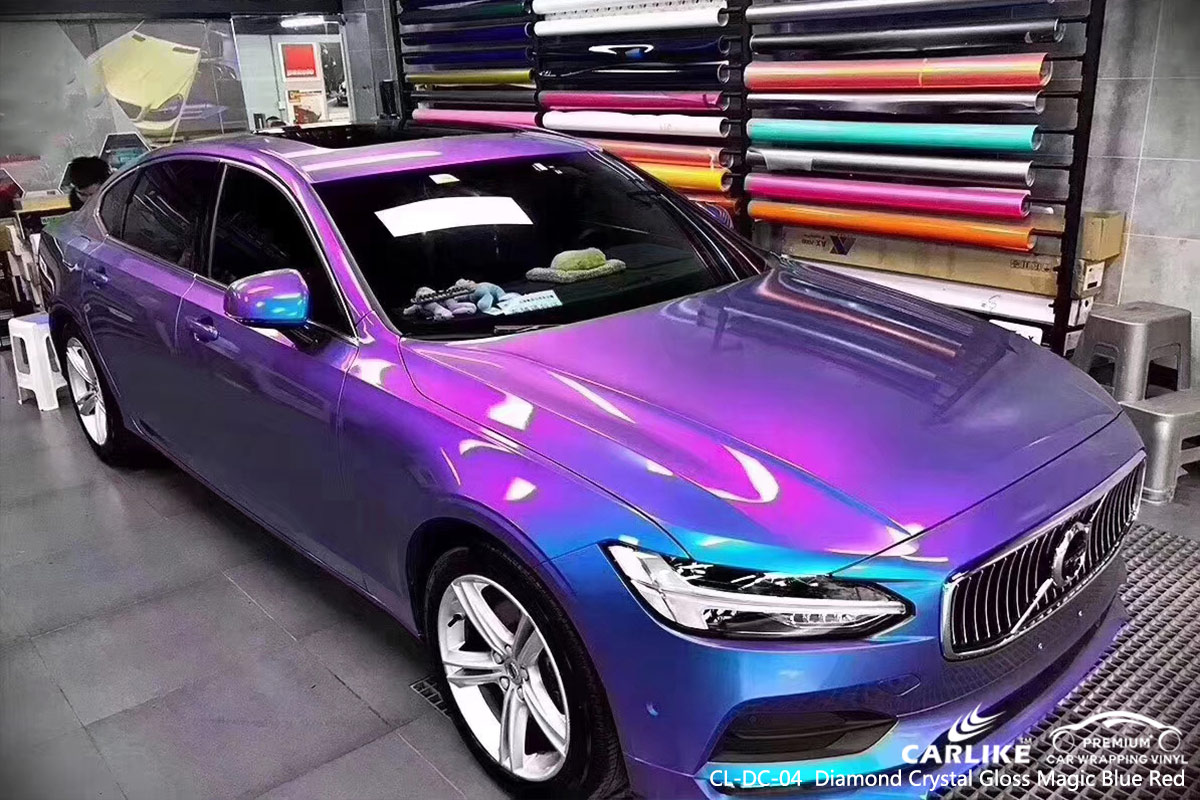 Diamond Laser Chameleon Gloss Blue Car Vinyl Wrap