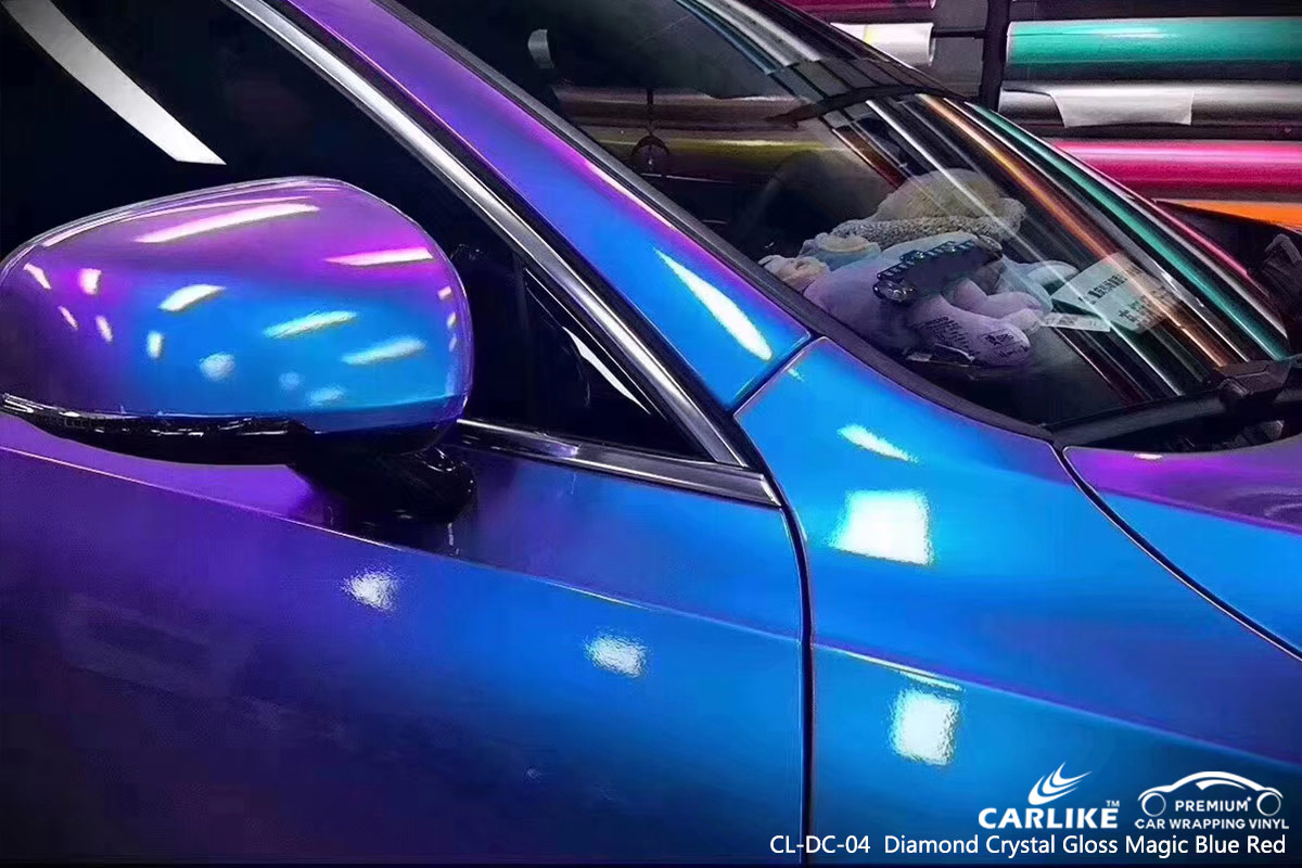 CL-DC-04 Diamond Crystal Gloss Magic Blue Red car wrap vinyl for VOLVO