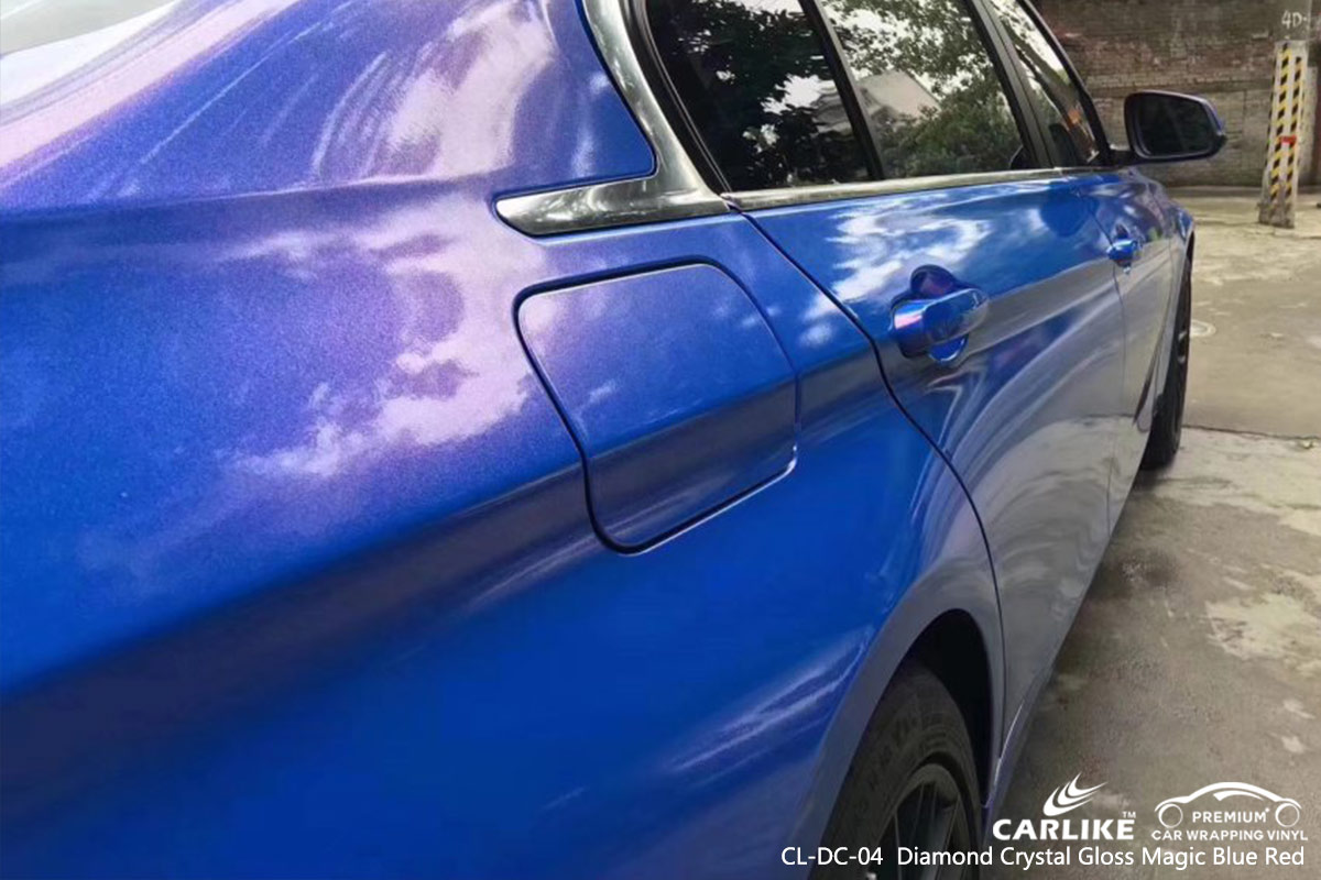 CL-DC-04 Diamond Crystal Gloss Magic Blue Red car wrap vinyl for BMW