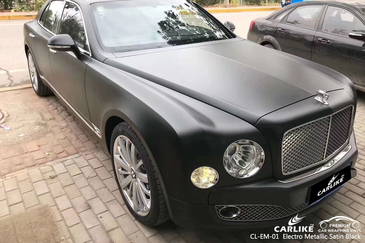 CL-EM-01 Electro Metallic Satin Black автомобильная виниловая пленка для рулонов