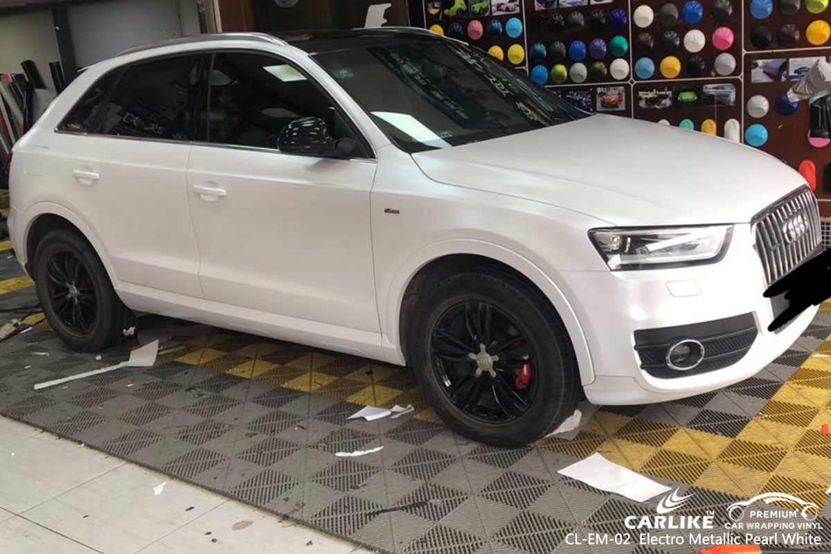 CL-EM-02 Electro Metallic Pearl White car wrap vinyl for Audi