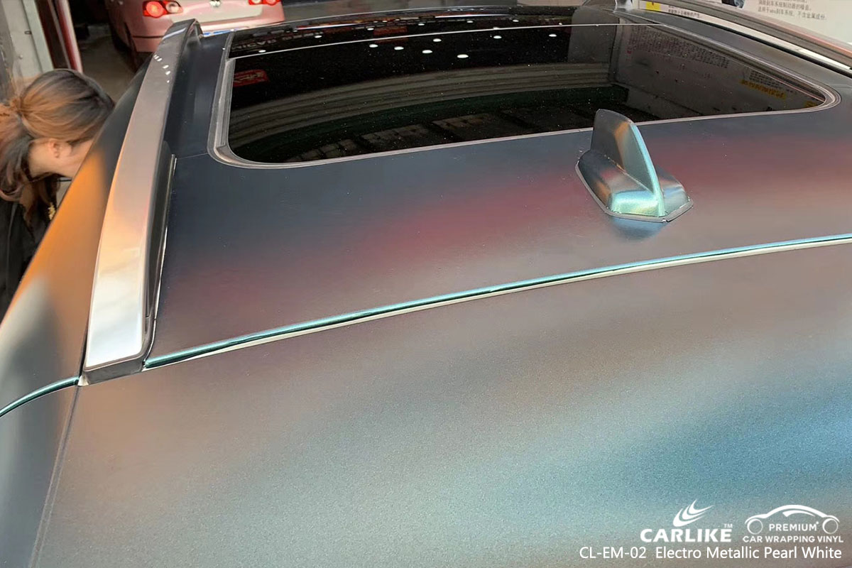 CL-EM-02 Electro Metallic Pearl White car wrap vinyl for Audi