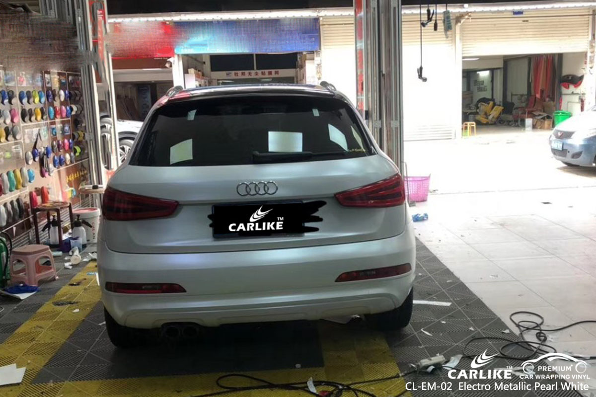 CL-EM-02 Electro Metallic Pearl White car wrap vinyl for Audi