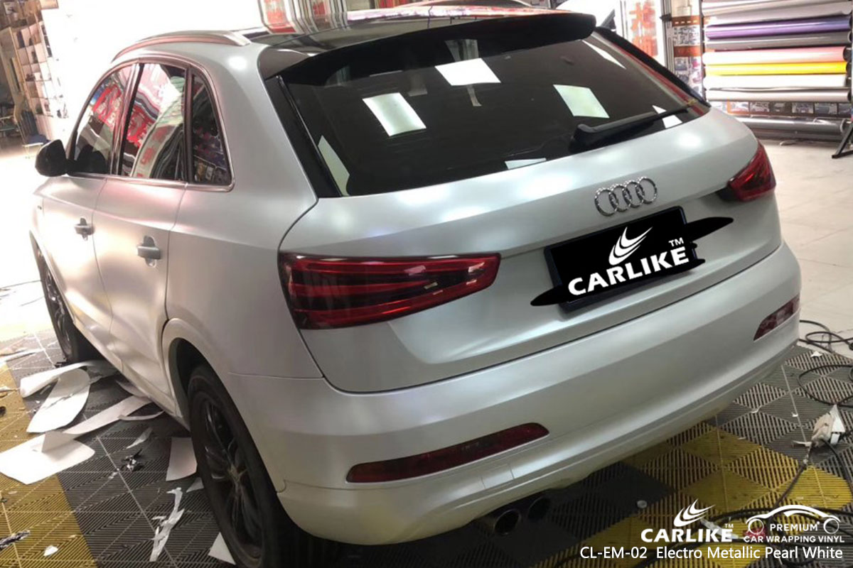 CL-EM-02 Electro Metallic Pearl White car wrap vinyl for Audi