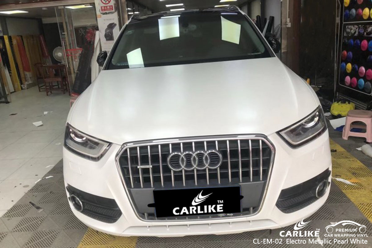 CL-EM-02 Electro Metallic Pearl White car wrap vinyl for Audi