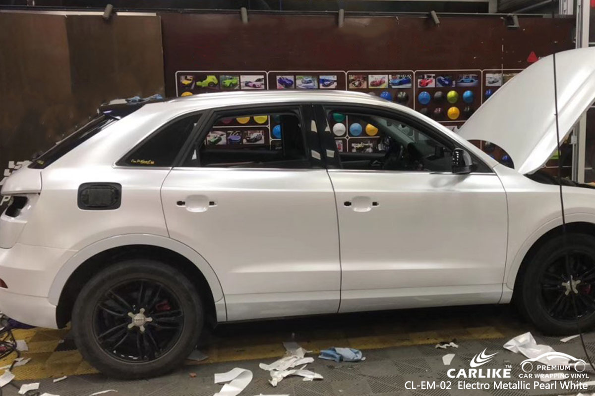 CL-EM-02 Electro Metallic Pearl White car wrap vinyl for Audi