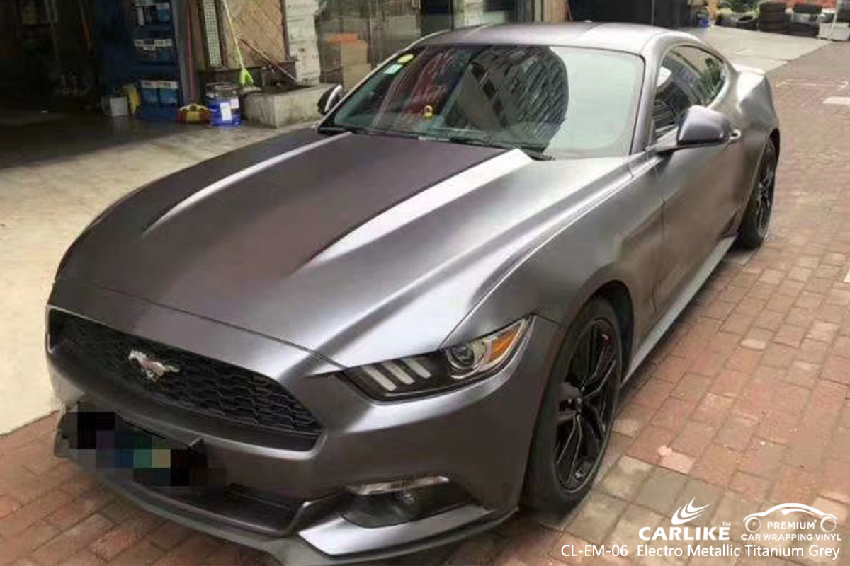 CL-EM-06 Electro Metallic Titanium Grey car wrap vinyl for Mustang