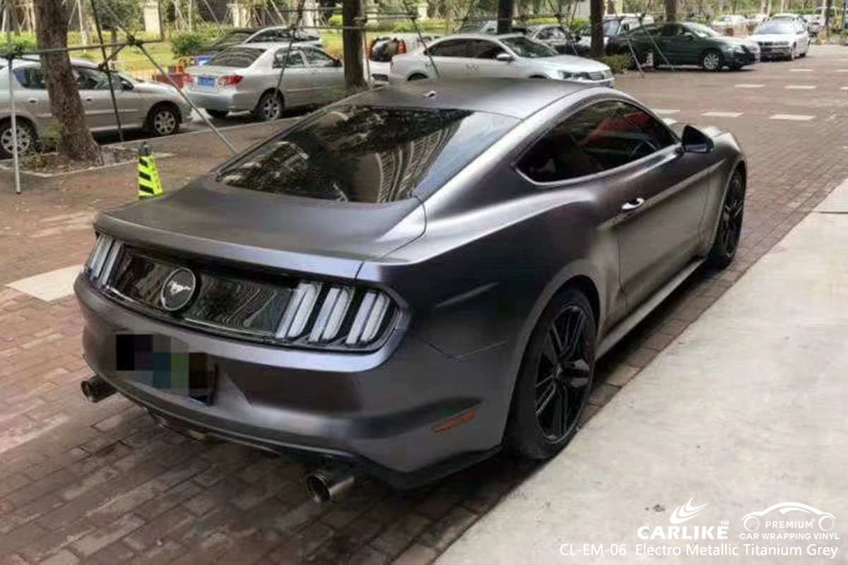 CL-EM-06 Electro Metallic Titanium Grey car wrap vinyl for Mustang