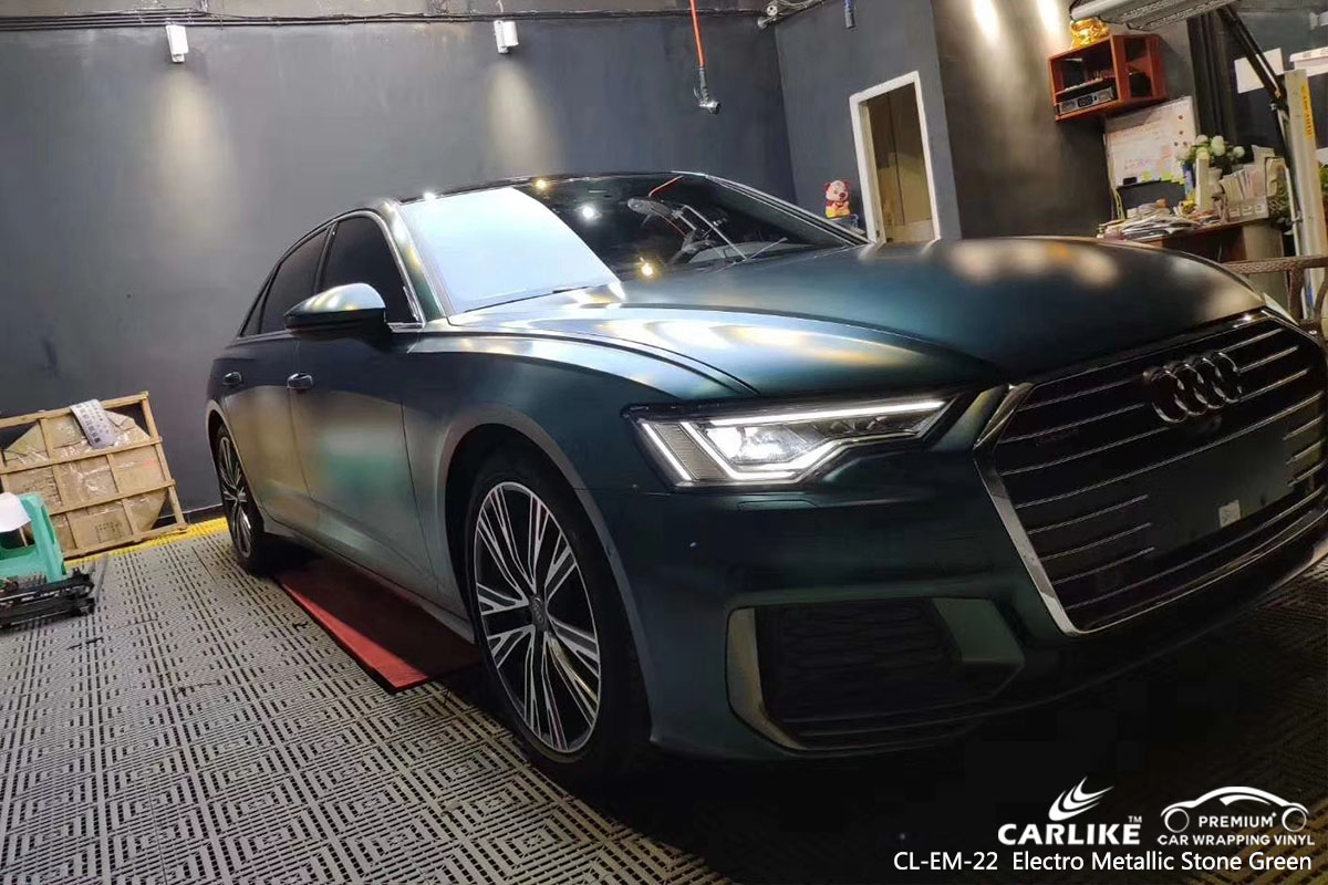 CL-EM-22 Electro Metallic Stone Green car wrap vinyl for Audi