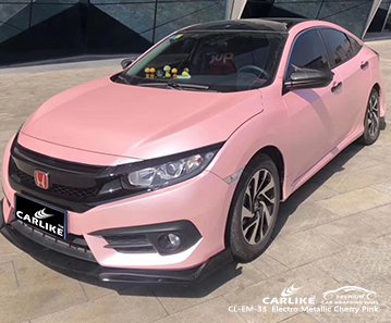 CL-EM-33 Electro metallic cherry pink vinyl matte car wrap for Honda
