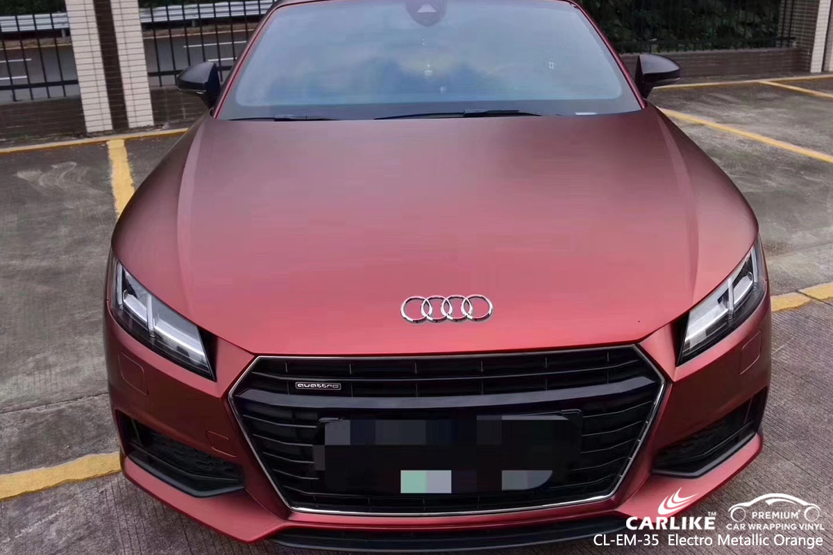 CL-EM-35Electro Metallic Orange car wrap vinyl for GAC Audi