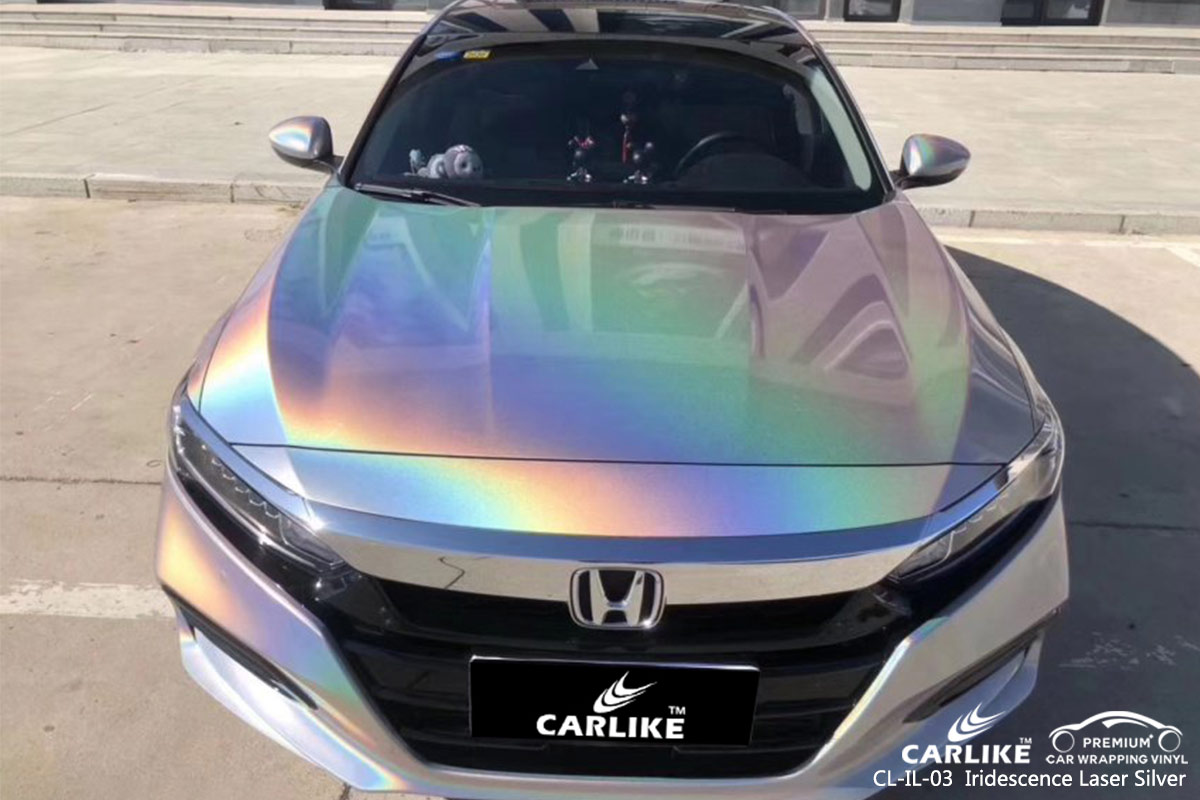 CL-IL-03 Iridescence Laser Silver car wrap vinyl for Honda