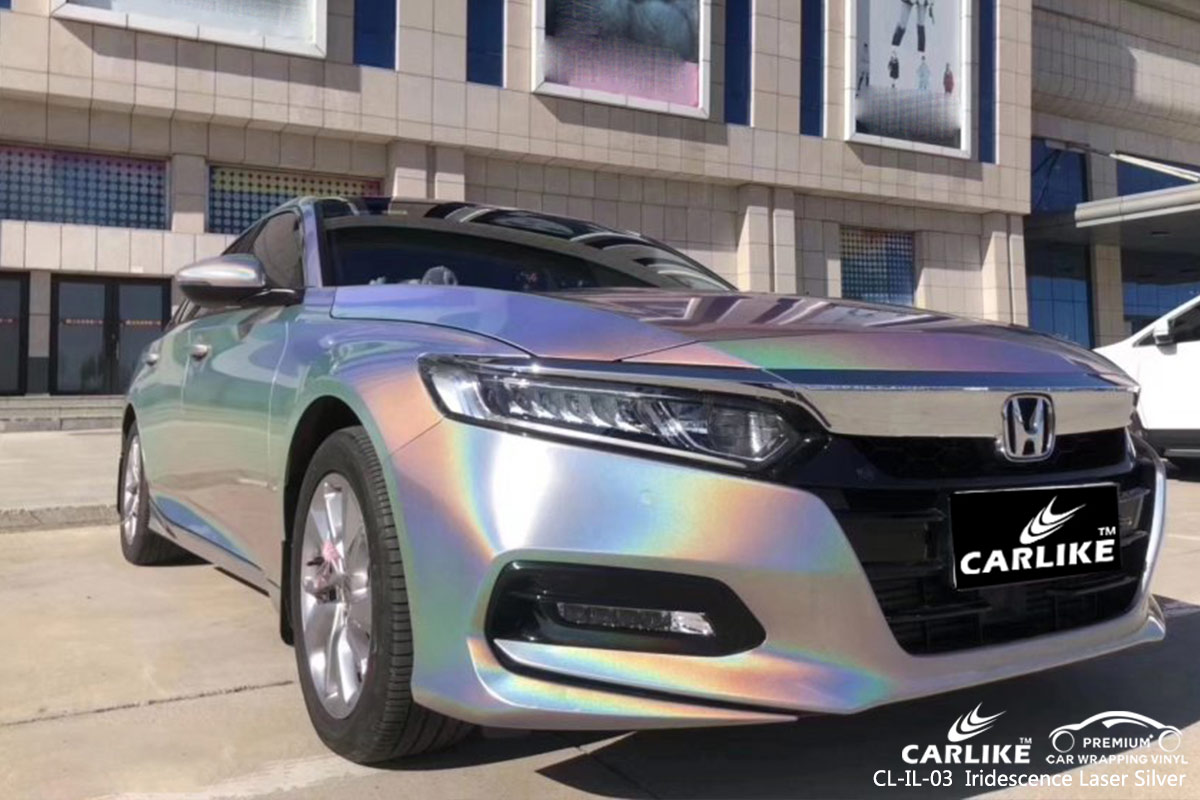 CL-IL-03 Iridescence Laser Silver car wrap vinyl for Honda