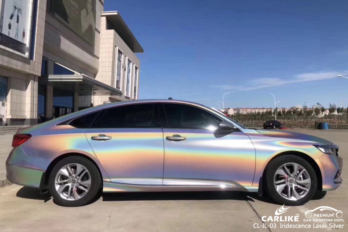 CL-IL-03 Iridescence Laser Silver car wrap vinyl for Honda