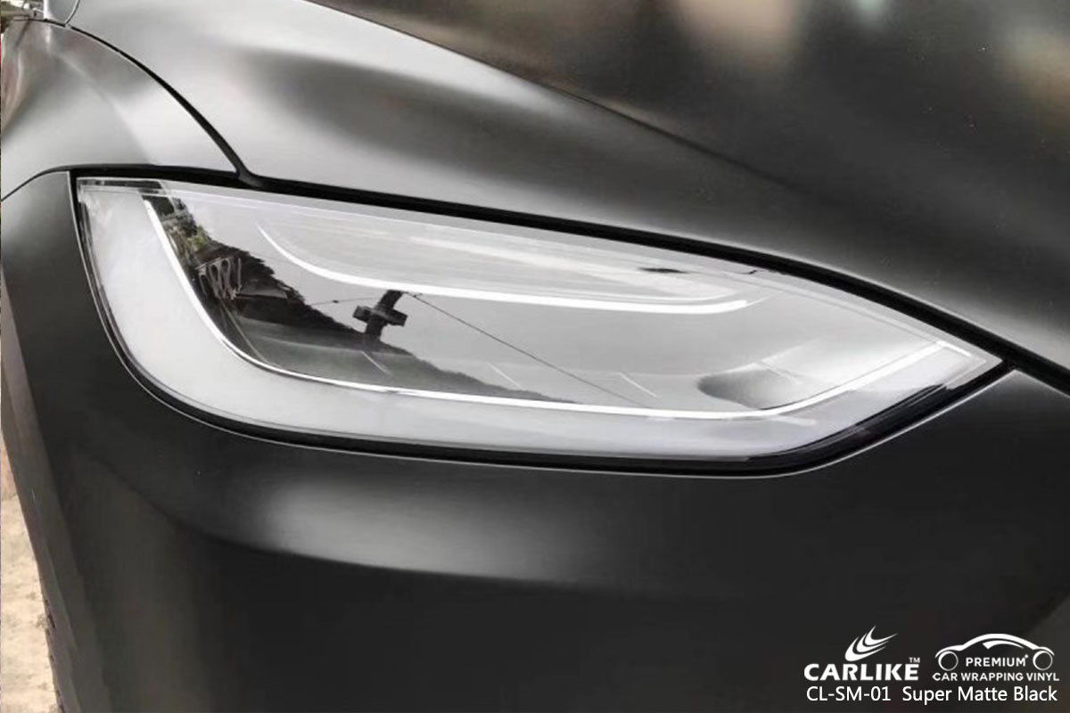 CL-MS-01 Super Matte Black car wrap vinyl for Tesla