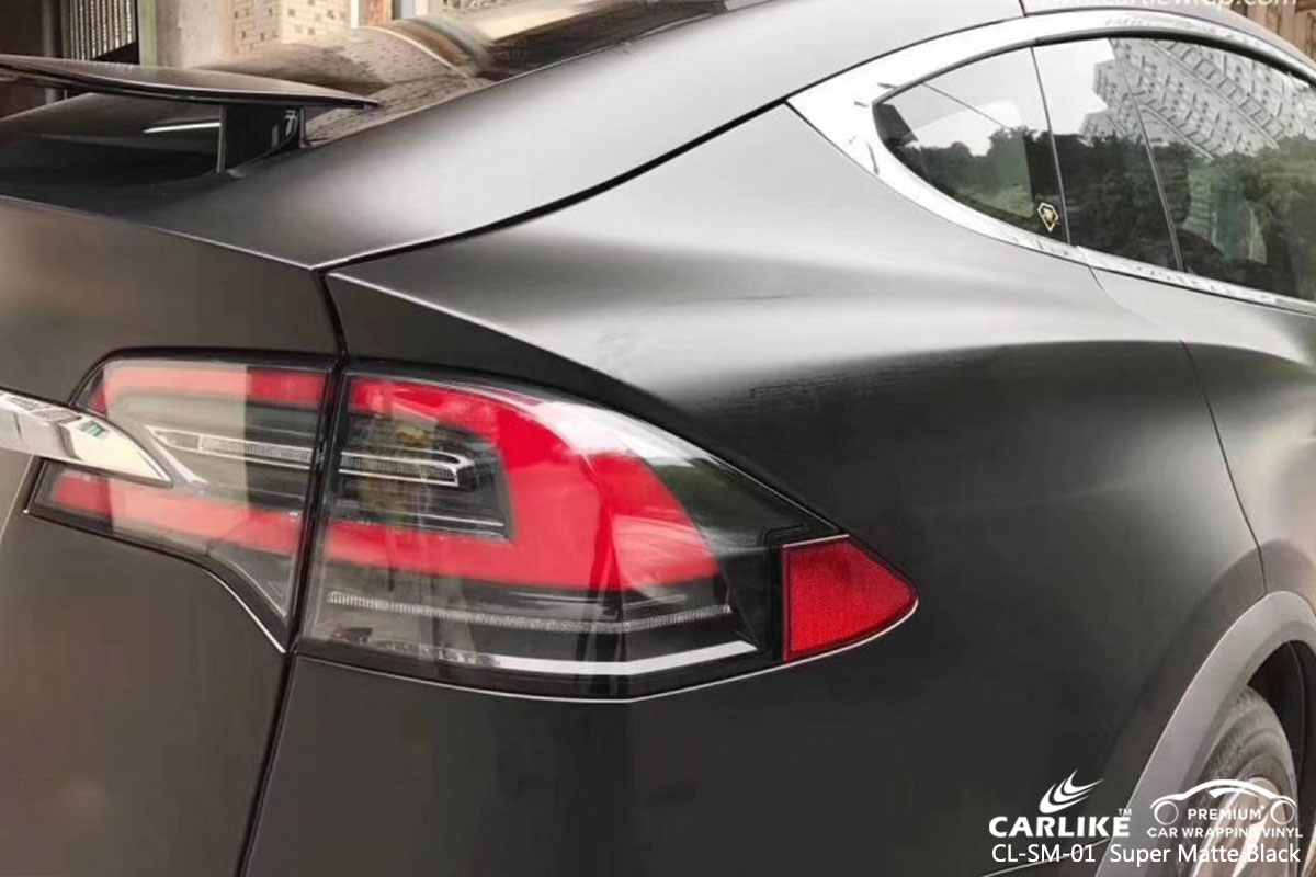 CL-MS-01 Super Matte Black car wrap vinyl for Tesla