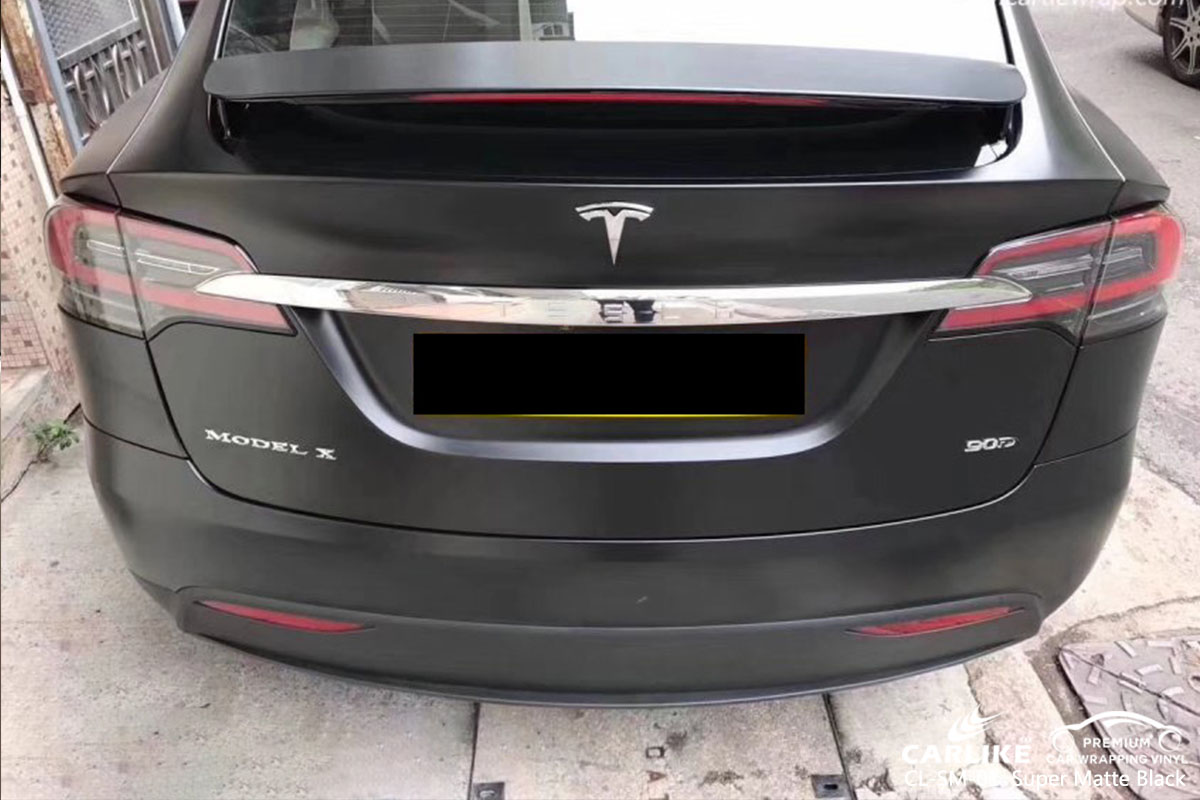 CL-MS-01 Super Matte Black car wrap vinyl for Tesla