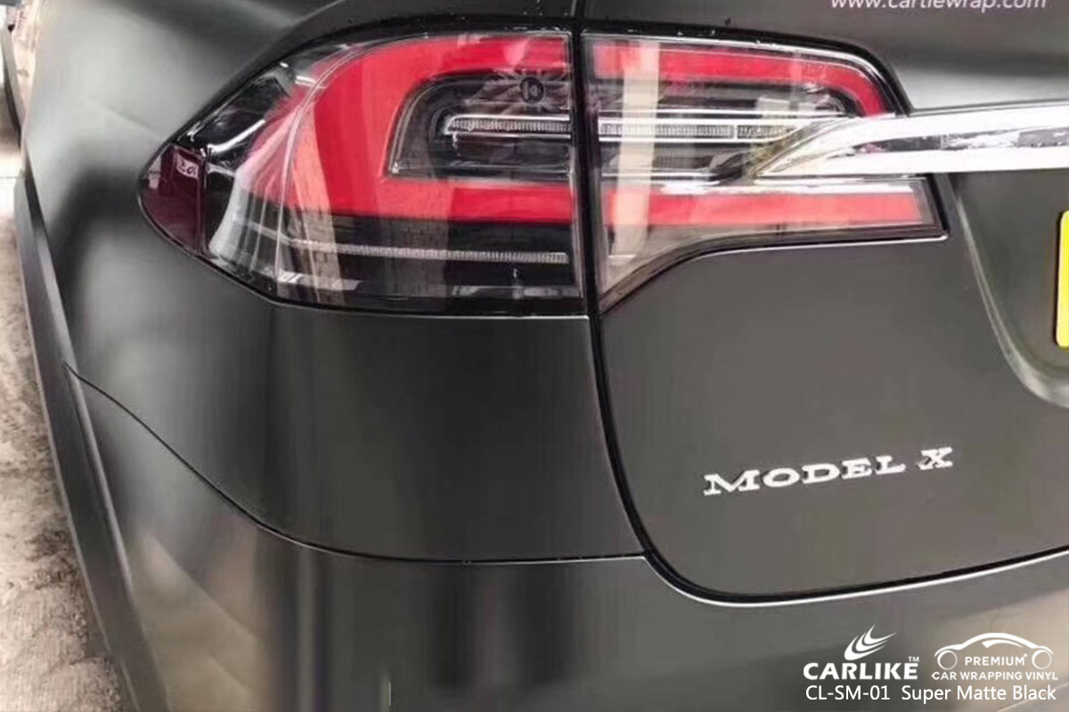 CL-MS-01 Super Matte Black car wrap vinyl for Tesla