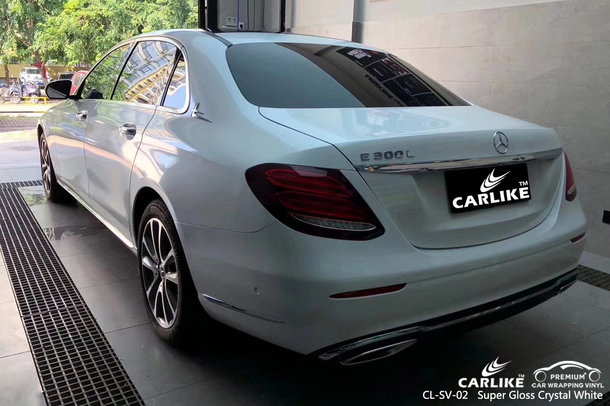 CL-SV-02 Super Gloss Crystal White car wrap vinyl for Benz