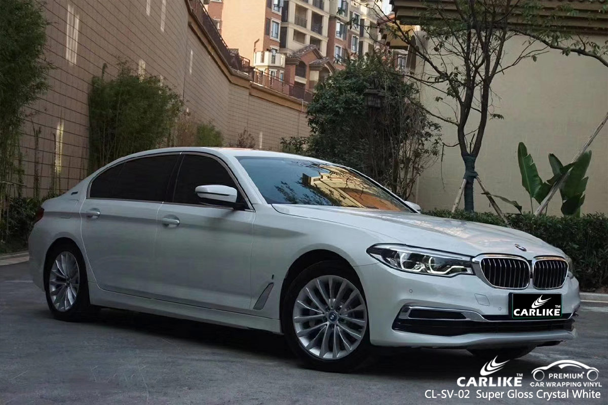 CL-SV-02 Super Gloss Crystal White car wrap vinyl for BMW