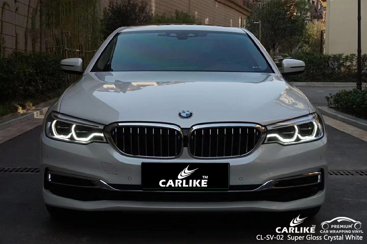 CL-SV-02 Super Gloss Crystal White car wrap vinyl for BMW