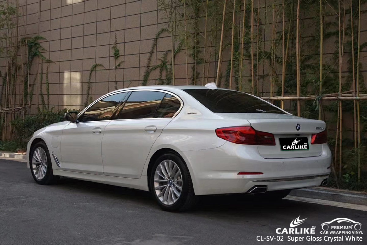 CL-SV-02 Super Gloss Crystal White car wrap vinyl for BMW